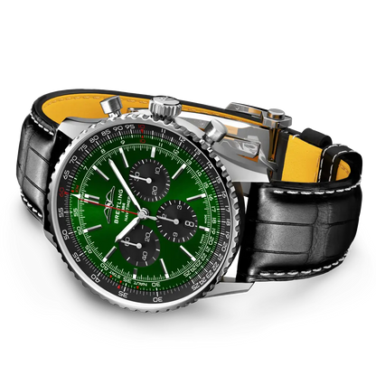 Breitling Navitimer B01 Chronograph 46 Acciaio Verde/Pelle