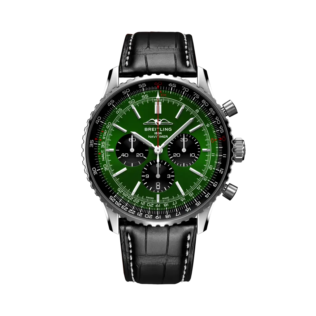 Breitling Navitimer B01 Chronograph 46 Acciaio Verde/Pelle
