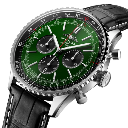 Breitling Navitimer B01 Chronograph 46 Acciaio Verde/Pelle